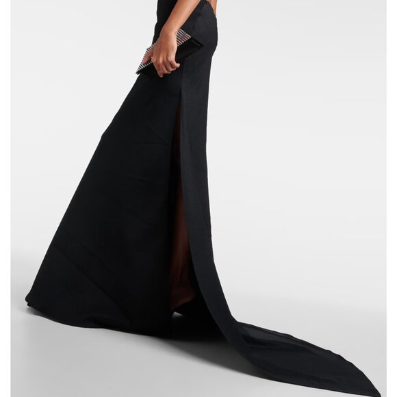 MATICEVSKI - Black asymmetric bead-embellished twill halterneck gown - NWT - Picture 4 of 10